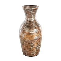 Deco 79 Bamboo Wood Decorative Vase Antique Inspired Pot Centerpiece Vase, Vase for Home Decoration 8
