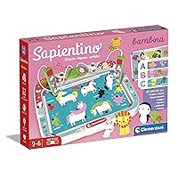 Clementoni - 16385 - Sapientino Bambina - Banquet with Activity Cards and Interactive Pens, Educational Game 3 Years, Electronic (Italian Version) - Made in Italy