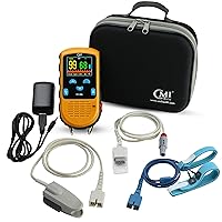 CMI Health Rechargeable Pulse Oximeter - Continuous Infant Monitoring (Up to 25 lbs) & Adult Finger Spot-Checking - Adjustable Alarm for Pulse Rate and SpO2 Levels - Carry Case