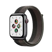 Apple Watch SE (Gen 1) [GPS + Cellular 44mm] Smart Watch w/Space Grey Aluminium Case with Tornado/Grey Sport Loop. Fitness & Activity Tracker, Heart Rate Monitor, Retina Display, Water Resistant