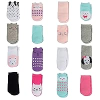 Baby Girl Socks, 0-12 & 12-24 Months, Multi, 16 Count