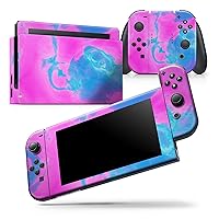 Compatible with Nintendo DSi XL - Skin Decal Protective Scratch-Resistant Removable Vinyl Wrap Cover - Abstract Iridescent Vivid Pink Swirl