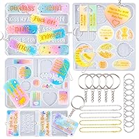 FUNSHOWCASE Resin Molds Silicone Keychain Jewelry Casting Set of 23-kit Make Quote Swear Word Dirty Talk Charm