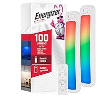 Energizer Under Cabinet Light, Color Changing, Battery Operated LED Lights with Remote, 12 Inch, 100 Lumens, Wireless Under Cabinet Lighting, Closet Lighting, Stick On Lights, Kitchen Lights, 44578