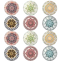 Cedilis 12 Pack Ceramic Soy Sauce Dipping Bowls, 3.5oz Pinch Bowls for Kitchen Prep, 4 Inch Small Sushi Soy Sauce Dish Plate, Colorful Condiments Bowl Dish Dip Bowls Side Dishes