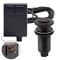 Westbrass ASB-2B3-12 Sink Top Waste Disposal Air Switch and Dual Outlet Control Box, Flush Button, Oil Rubbed Bronze