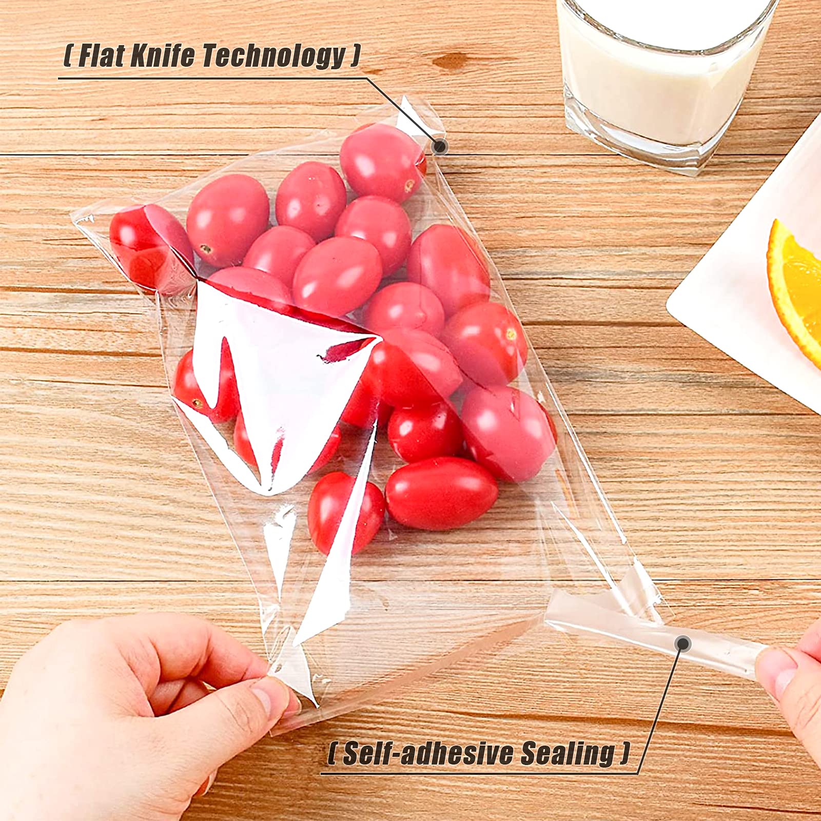 200pcs White Biscuit Plastic Bag Self-adhesive Sealing Cellophane Bags  Cookie Bags For Gift Giving Cookie Chocolate | Fruugo IL