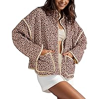Arssm Women Floral Quilted Puffer Jacket Cropped Lightweight Patchwork Vintage Padded Short Coat Outerwear