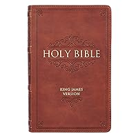 KJV Holy Bible, Giant Print Standard Size Faux Leather Red Letter Edition - Ribbon Marker, King James Version, Saddle Tan KJV Holy Bible, Giant Print Standard Size Faux Leather Red Letter Edition - Ribbon Marker, King James Version, Saddle Tan Imitation Leather
