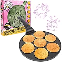 Unicorn Mini Pancake Pan - Make 7 Unique Flapjack Unicorns, Nonstick Pan Cake Maker Griddle for Breakfast Fun & Easy Cleanup, Magical Birthday Treat or Gift for Kids