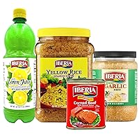 Iberia Lemon Juice 32 oz + Iberia Yellow Rice 3.4 lb. + Iberia Corned Beef 28 oz + Iberia Minced Garlic 32 oz