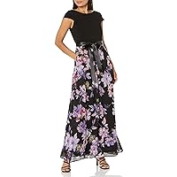 S.L. Fashions Women's Maxi Chiffon Print Skirt Dress
