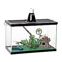 10 Gallon Pet Reptile Starter Habitat Kit with Light and Heat for Small Tropical Dwelling Animals