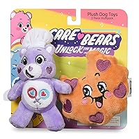 Pet Toy 2PC Set Share Bear Squeaker Plush with Crinkle Texture Cookie, 4” Small Toy | Share Bear for Dogs Squeaky Plush Toy | Collectible Care Bears Dog Toys