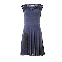 Intarsia Linen Dress, Marine Blue, EUR 40 - US 10