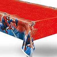 Unique Multicolor Rectangular Spiderman Plastic Table Cover (54