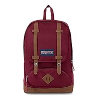 JanSport Cortlandt Laptop Backpack, Viking Red, 15” Laptop Sleeve-Synthetic Leather Shoulder Computer Bag with Large Compartment, Padded Straps-Book Rucksack for Men, Women