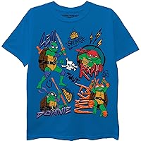 Teenage Mutant Ninja Turtles Boys' TMNT Mutant Mayhem Movie Character Short Sleeve T-Shirt-Leo, Donnie, Raph, Mikey