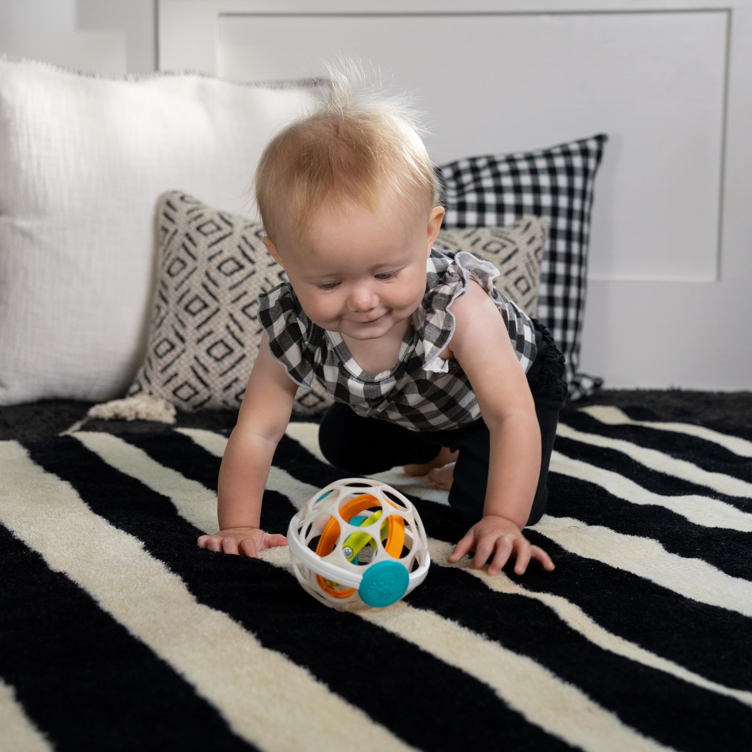 Baby Einstein Grip & Spin Oball Easy Grasp Rattle Toy, BPA Free, 0+ Months