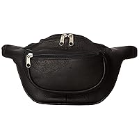 Two Zip Waist Pack, Black, One Size
