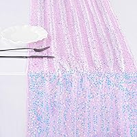 Pink Table Runner Iridescent Sequin Table Runner Glitter Table Fabric 25X120 inch for Christmas Baby Shower Wedding Birthday Party Ceremony Table Decorations