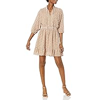 Shoshanna Women's Three-Quarter Sleeve Elastic Waist Dress