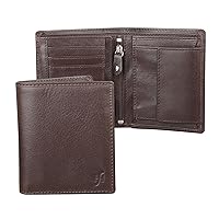 Men's Gents Luxury Italian Leather Small Wallet with Built in RFID Blocking Gift Boxed Minimalist Wallets Art-830 (Brown)