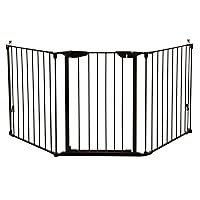 Dreambaby Newport Adapta Baby Gate - Use at Top or Bottom of Stairs - for Straight, Angled or Irregular Shaped Openings (Black)