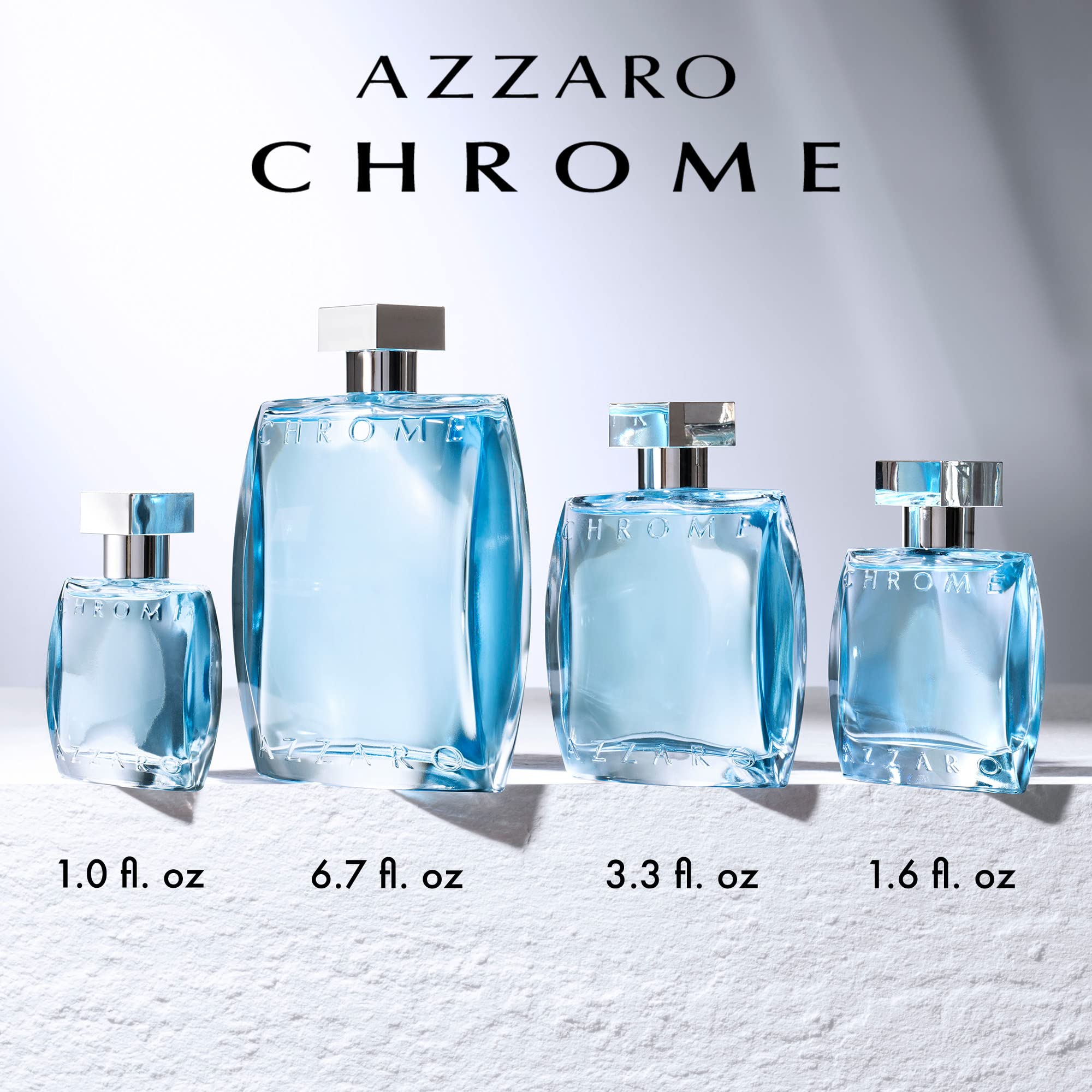 Azzaro Chrome Eau de Toilette - Fresh Mens Cologne - Citrus, Aquatic & Woody Summer Fragrance - Lasting Wear - Luxury Perfumes for Men