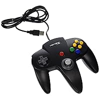 Retro-Link Wired N64 Style USB Controller for PC & Mac, Black