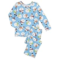 Sara's Prints Girls' Toddler Cozy Ruffled Relaxed Fit Pajama Set