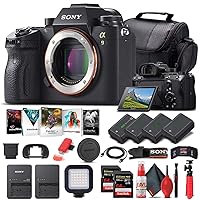 Sony Alpha a9 Mirrorless Digital Camera (Body Only) (ILCE9/B) + 2 x 64GB Memory Card + 3 x NP-FZ-100 Battery + Corel Photo Software + Case + External Charger + Card Reader + LED Light + More (Renewed)
