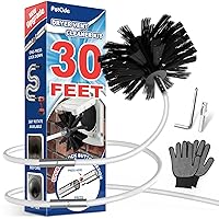 30 Feet Dryer Vent Cleaner Kit, Enhanced Flexible Quick Snap Brush with Drill Attachment for Effective Cleaning, 360 Degree Rotation Without Loosening, Use with or Without a Power Drill