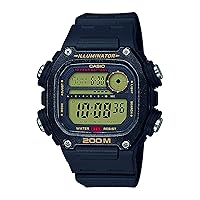 Casio Men's Collection Quartz Watch with Plastic Strap, Black, 25 (Model: DW-291H-9AVEF)