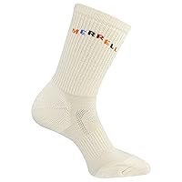 Merrell Men's and Women's Zoned Cushioned Wool Hiking Crew Socks-1 Pair Pack-Breathable Arch Support