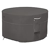 Ravenna Water-Resistant 42 Inch Round Fire Pit Table Cover, Outdoor Table Cover