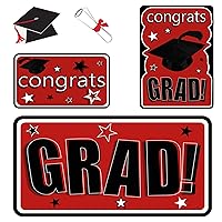 Congrats Grad Mega Value Pack School Colors Graduation Cutouts, 30pc, Red