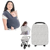 KeaBabies Baby Wrap Carrier & Car Seat Covers for Babies - All in 1 Original Breathable Baby Sling - Nursing Cover, Baby Car Seat Cover - Lightweight,Hands Free Baby Carrier Sling - Nursing Covers