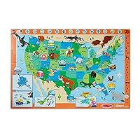 National Parks U.S.A. Map Floor Puzzle – 45 Jumbo and Animal Shaped Pieces, Search-and-Find Activities, Park and Animal ID Guide - FSC Certified