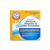 Arm & Hammer Hanging Moisture Absorber and Odor Eliminator, 16.1 oz., 6 Pack, Fragrance Free, Moisture Absorbers for Closet and Small Rooms, Long-Lasting Freshness