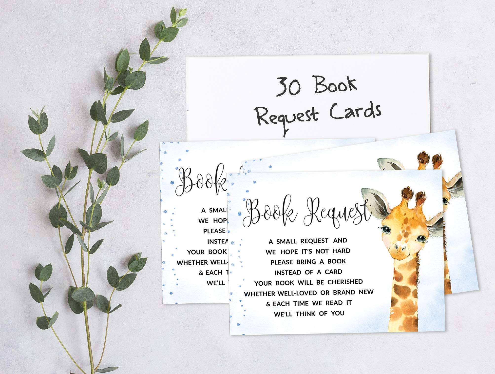 Inkdotpot 30 Books for Baby Shower Request Cards Bring A Book Instead of A Card Giraffe Jungle Animals Baby Shower Invitations Inserts Games