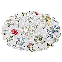 Park Designs White Oval Wildflower Scalloped Placemat Set of 4