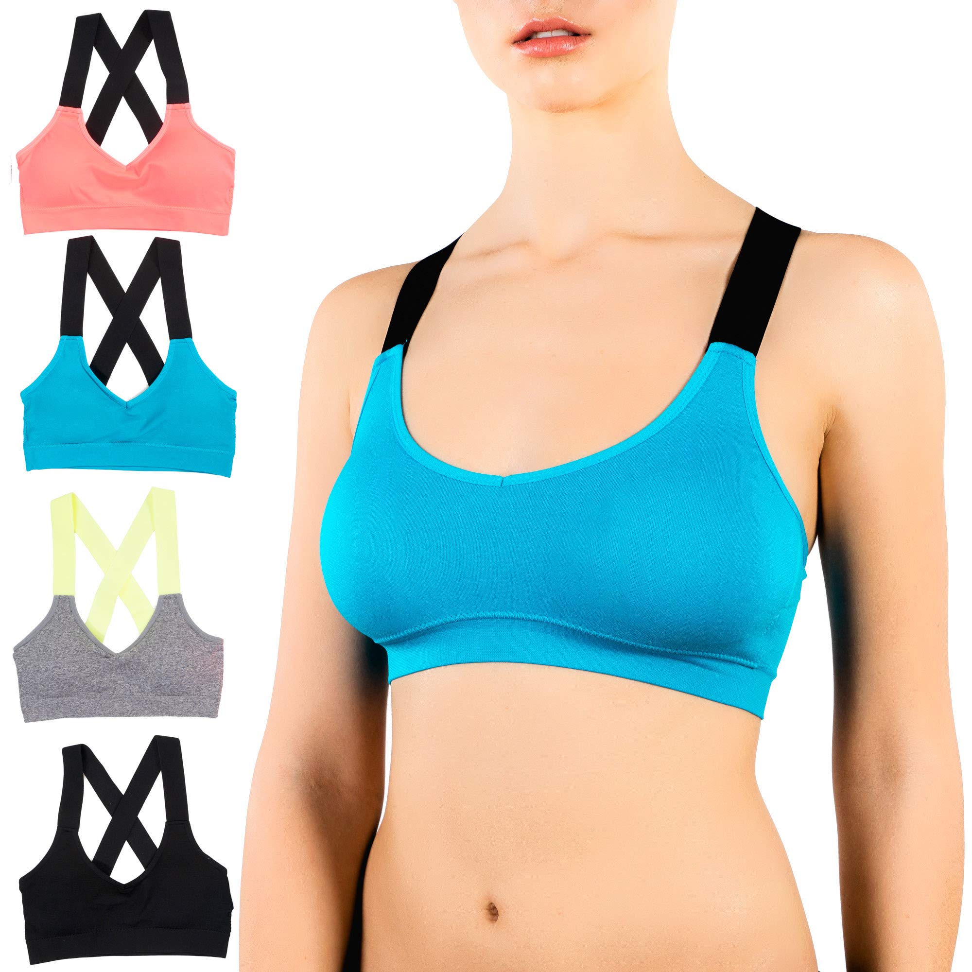 Alyce Ives Intimates Womens Sports Bra, Pack of 4