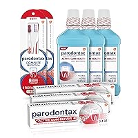 Parodontax Active Gum Repair Whitening Toothpaste - 3.4 Oz x 3, Parodontax Complete Protection Soft Toothbrush Pack - 4 Ct, Parodontax Active Gum Health Mouthwash - 16.9 Fl Oz x 3 Convenience Pack