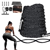 Battle Rope Workout Equipment 30FT Exercise Heavy Weighted Diameter Battle Rope with Protective Cover Exercise Equipment Core Strength Training