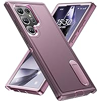 BaHaHoues for Samsung Galaxy S24 Ultra Case, Samsung S24 Ultra Phone Case with Built in Kickstand, Shockproof/DropProof Military Grade Protective Cover for Galaxy S24 Ultra 5G (Night Purple/Baby Pink)