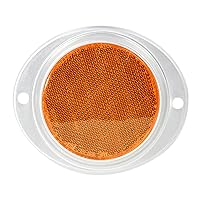 Grand General 80815 Amber 3” Round Reflector with Aluminum Base for Trucks, Towing, Trailers, RVs and Buses, 1 Pack