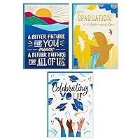 Hallmark Graduation Cards Assortment, Better Future (Pack of 3 Cards with Envelopes)
