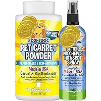 Bodhi Dog Pet Carpet Powder - Fresh Linen 20oz + Bitter 2-in-1 No Chew and Hot Spot Spray. 8oz