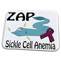 3dRose Zap Sickle Cell Anemia Awareness Ribbon Cause Design - Dish Drying Mats (ddm-115343-1)
